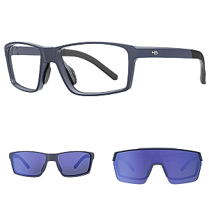 Óculos de Grau HB Presto 2.0 Clip on Matte Navy/ Blue Chrome 10105180312024