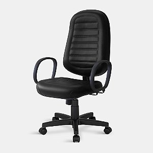 Cadeira Presidente Couro Giratória Relax C/br 0097 Preta