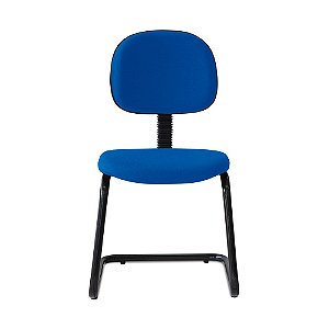 Cadeira Secretária Tecido Pé Continuo Azul