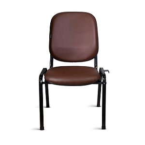 Cadeira Comfort para Igreja e Auditório Empilhável Estofada Gomada com Gancho Lateral Marrom