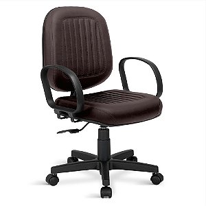 Cadeira Diretor Costura H Universal C/braços Marrom