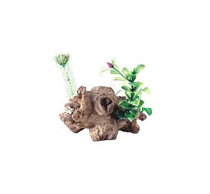 ENFEITE DE RESINA BOYU TRONCO COM PLANTA 03 (RO-2203)