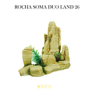 ENFEITE DE RESINA SOMA ROCHA DUO LAND 26 (23,8 X 12,2 X 17,8 CM)