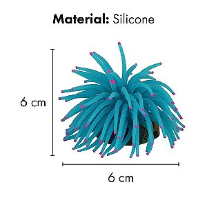 ENFEITE DE SILICONE SOMA ANEMONA SHORT AZUL  4,5 CM (6 UN)