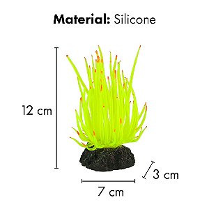 ENFEITE DE SILICONE SOMA ANEMONA LONG TENTACLE AMARELA
