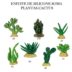 ENFEITE DE SILICONE SOMA PLANTA CACTUS 08