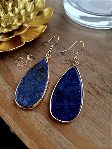 Brincos pedra natural design vintage