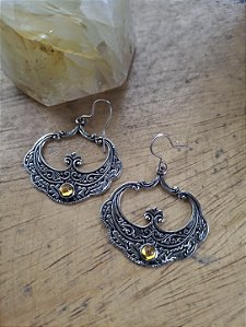 Brinco Vintage Amarelo Boho