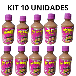 Polpa 100% Pura da Fruta Noni 250ml Orgânico e Natural Kit 10 unidades Atacado