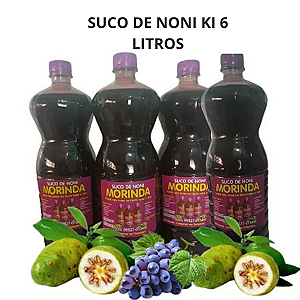 KIT 6 UNIDADES SUCO DE NONI COM UVA ORGÂNICO E NATURAL