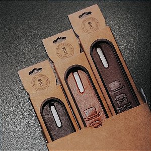 Kit  Tie Clip 100% Couro