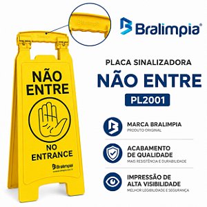 Placa Bralimpia Para Sinalização Não Entre ( Port/ing ) 2001