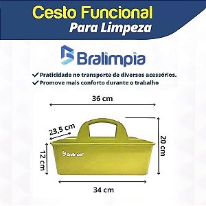 Cesto Funcional Bralimpia Organizador De Produtos De Limpeza