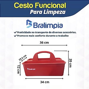 Cesto Funcional Bralimpia Organizador De Produtos De Limpeza