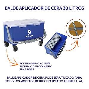 BALDE APLICADOR DE CERA BRALIMPIA 30 LITROS AZUL