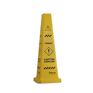CONE BRALIMPIA SINALIZAÇÃO CUIDADO  (PORT/ING/ESP)