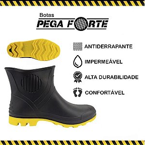 Bota Pega Forte FORRADA Cano 3/4 Grendene com Solado Amarelo