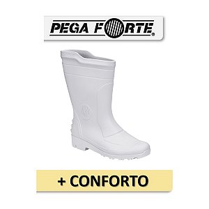 Bota de Borracha Cano Medio BRANCA Pega forte Grendene FORRADA