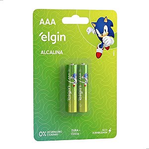 PILHA ELGIN ALCALINA PALITO AAA Com 2 unidades