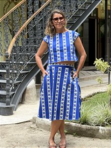 Conjunto Saia e Blusa Maxi Azul