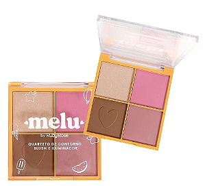 Quarteto de Contorno, Blush e Iluminador MELU  Cor 2