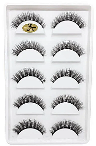 Cílios Postiços 3D X08 - 5 Pares