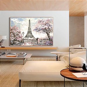 Quadro Torre Eiffel Efeito Pintura a mão