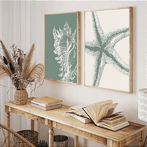 Quadro Arranjo com Estrela do Mar e Coral