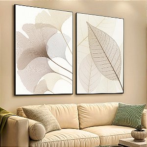 Quadros Flores e Folhas em Linhas Minimalistas