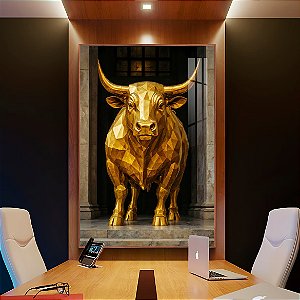 Quadro Touro Dourado Wall Street