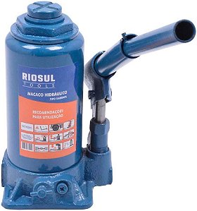 Macaco Hidráulico Tipo Garrafa para 20 Toneladas com Fuso de Regulagem R070008  Riosul Tools