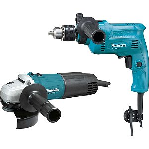 Combo Furadeira de impacto 1/2" 500W + Esmerilhadeira angular 4.1/2" 600W 127V MTK0003B MAKITA