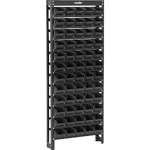 Estante metálica com gaveteiros modelo prático preto 60/3 VONDER