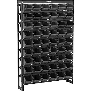 Estante metálica com gaveteiros modelo prático preto 54/5 VONDER