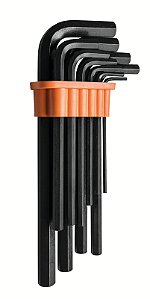 Jogo de Chaves Hexagonais Longas Tramontina PRO - 10 Peças (3 a 14 mm)