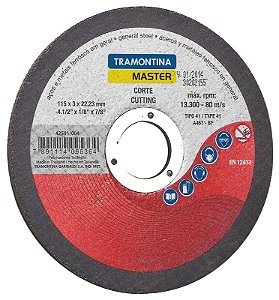 Disco de Corte 4.1/2" Tramontina MASTER para Aços e Metais