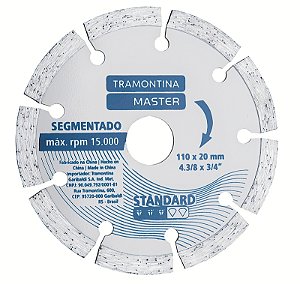Disco de Corte Diamantado Segmentado 4.3/8" Tramontina MASTER Standard