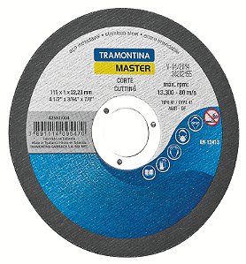 Disco de Corte Fino 4.1/2" Tramontina MASTER para Aço Inox e Materiais Endurecidos
