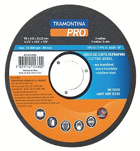 Disco de Corte Ultrafino para Aço Inox 4.1/2" Tramontina PRO