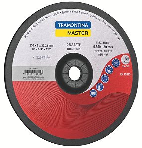 Disco de Desbaste 9" Tramontina MASTER para Aços e Metais