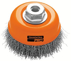 Escova Tipo Copo Arame Ondulado 4'' Tramontina PRO