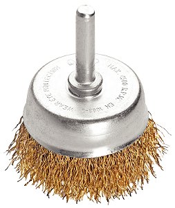 Escova Tipo Copo Arame Ondulado com Haste 3x1/4'' Tramontina PRO