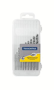 Jogo de Brocas para Aço Tramontina DIN 338 ,10 Peças- Variam de 1/16" à 1/4".
