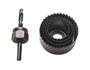 Jogo de Serras Copo Tramontina para Madeira em Aço Especial 5 Peças – Inclui 4 Serras de 32 mm, 38 mm, 44 mm e 54 mm, e 1 Suporte com Broca Piloto de 6 x 60 mm