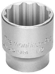 Soquete Estriado em Aço Cromo Vanádio 22 mm - Encaixe 1/2" Tramontina PRO