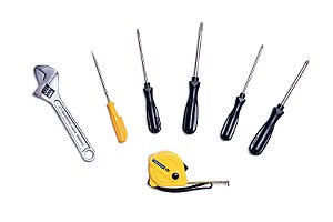 Kit de Ferramentas Tramontina com Chaves de Fenda Chave Ajustável e Trena 7 peças