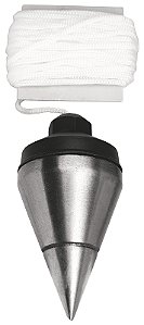 Prumo de centro 400 g Tramontina MASTER em Ferro Fundido com Calço Guia de Aço e Cordão de Nylon