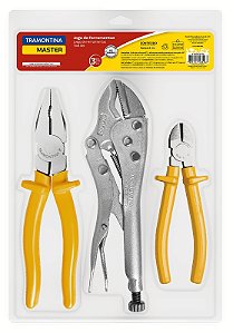 Kit de Ferramentas Tramontina MASTER com Alicate de Pressão 10" Alicate Universal 8" e Alicate Corte Diagonal 6"