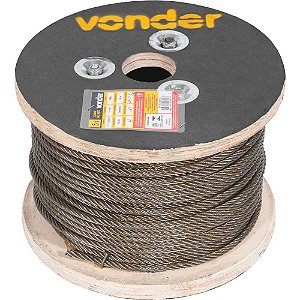 Cabo de aço polido alma de fibra 7,94mm - 5/16" 6 x 19S VONDER