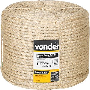Corda de sisal 10mm x 220m 3 pernas VONDER